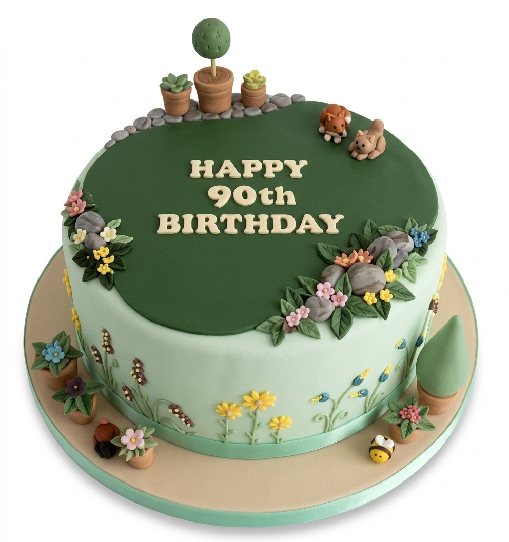 Garden Theme Birthday Cake