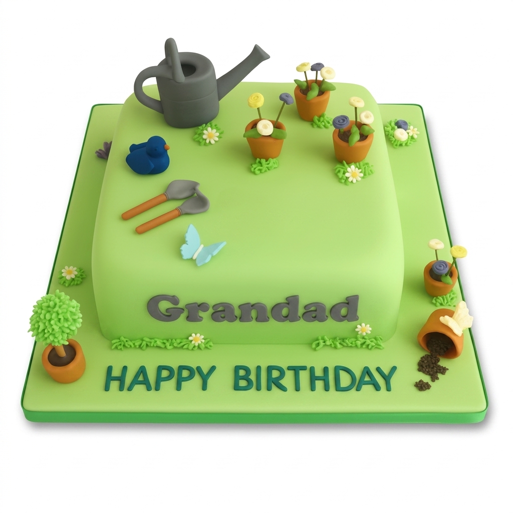 Gardening Theme Birthday Cake