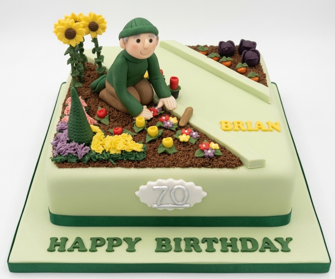 Gardening Theme Birthday Cake for Men