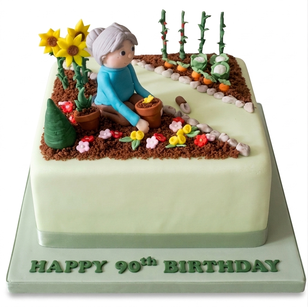 Gardening Theme Birthday Cake for Her