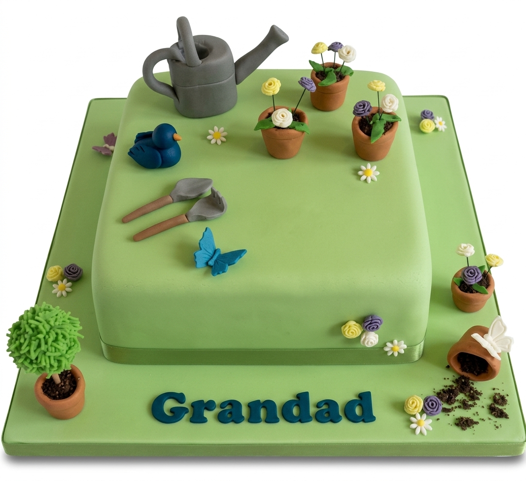 Gardening Theme Birthday Cake