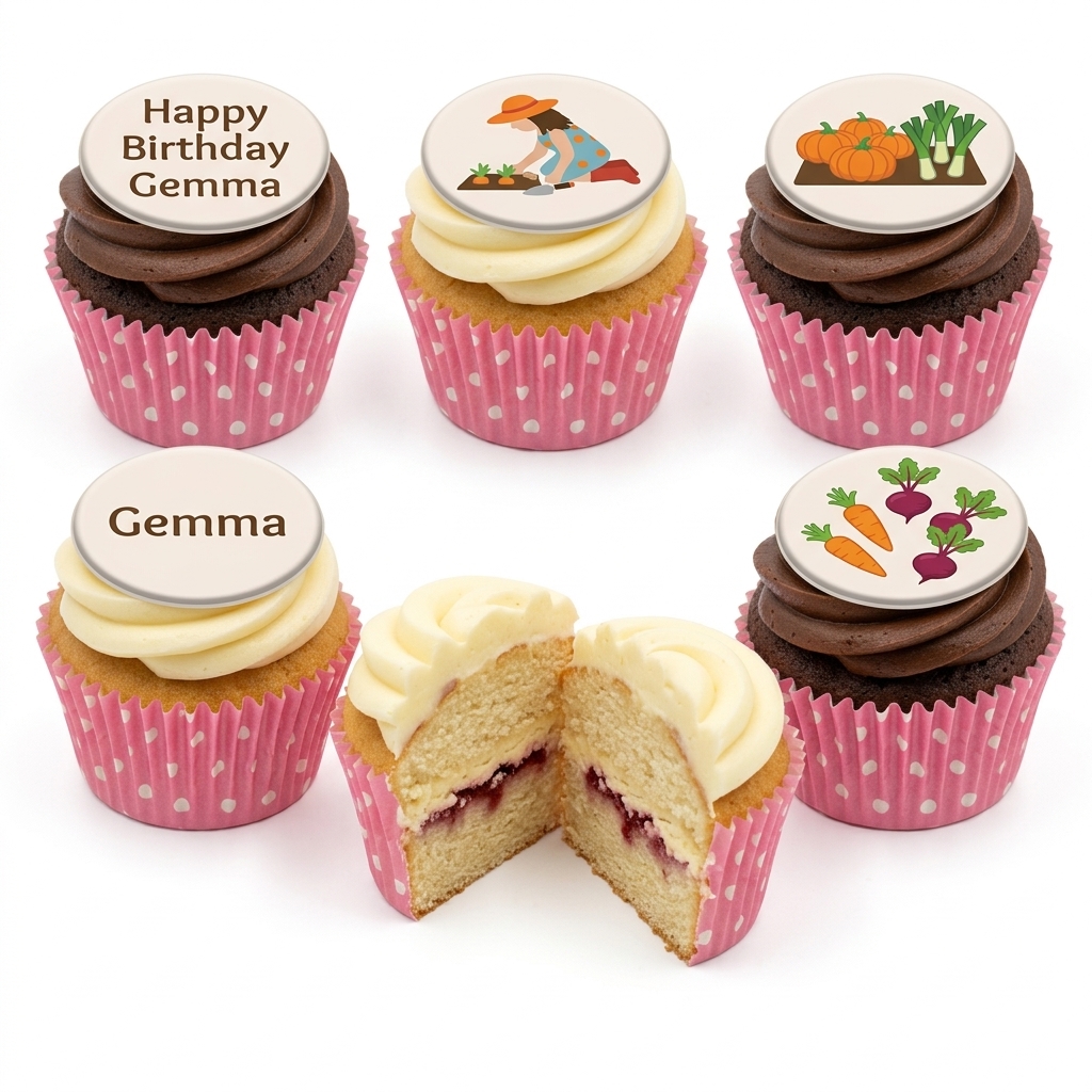 Gardening Theme Birthday Cupcakes