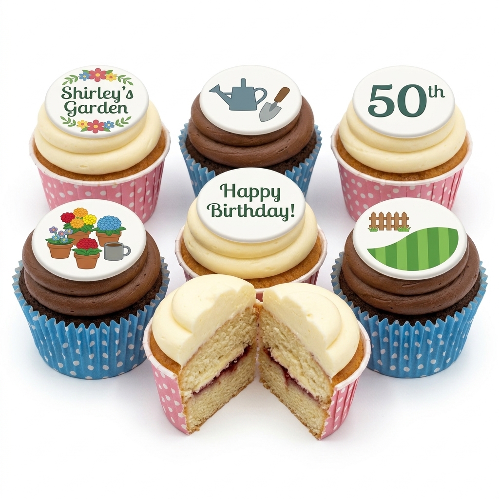 Gardening Theme Birthday Cupcakes