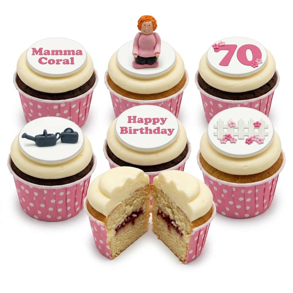 Ladies Gardening Theme Birthday Cupcakes