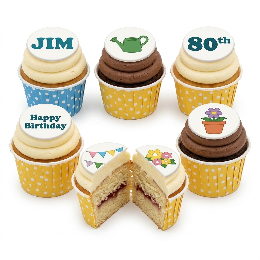 Personalised Gardening Theme Birthday Cupcakes