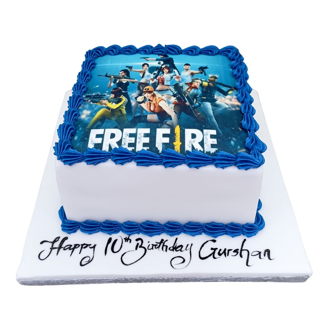 Free Fire Decorated Cake