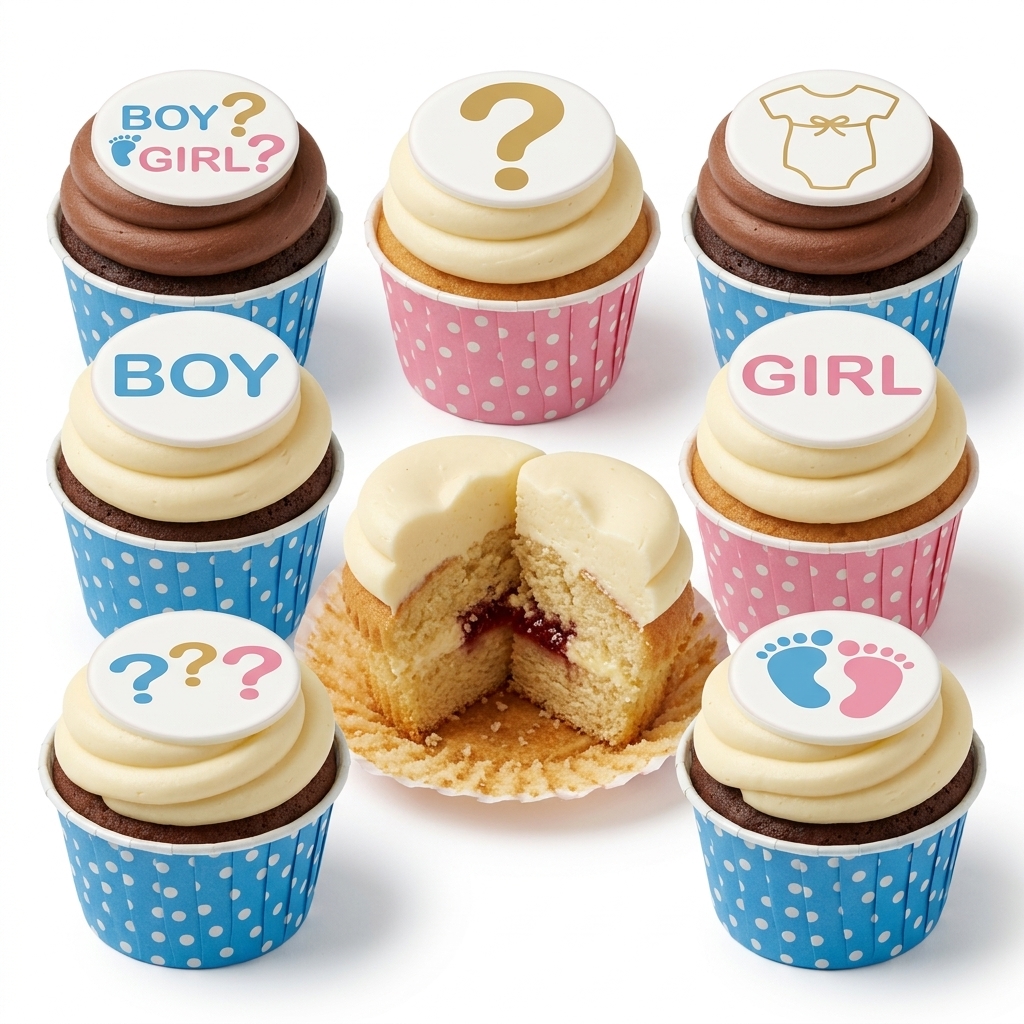 Gender Reveal Cupcakes with Surprise Filling