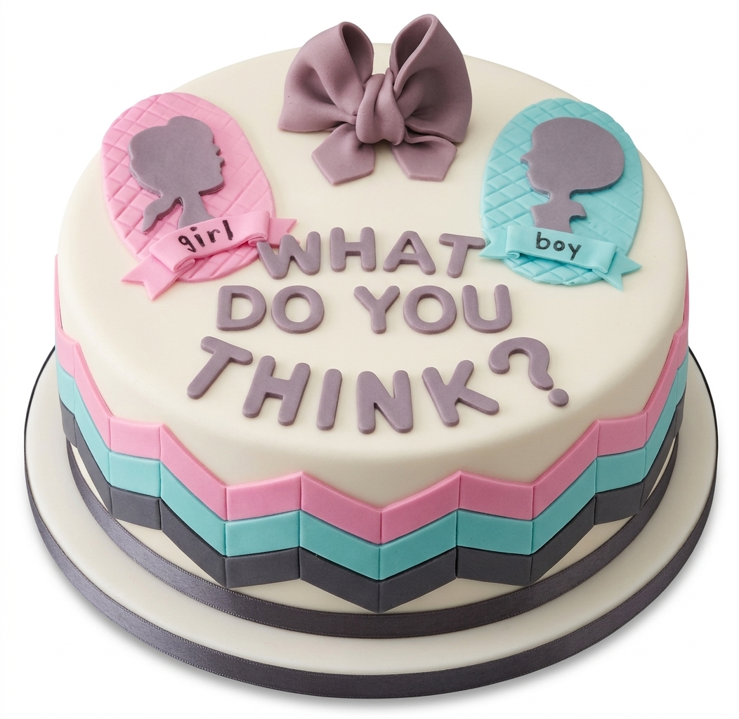 Gender Reveal Cake "What Do You Think?"