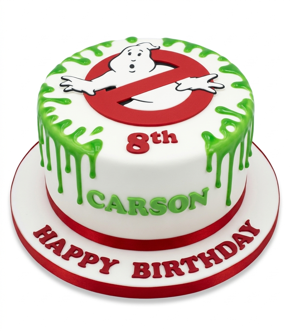 Ghostbusters Birthday Cake with Slime Drip