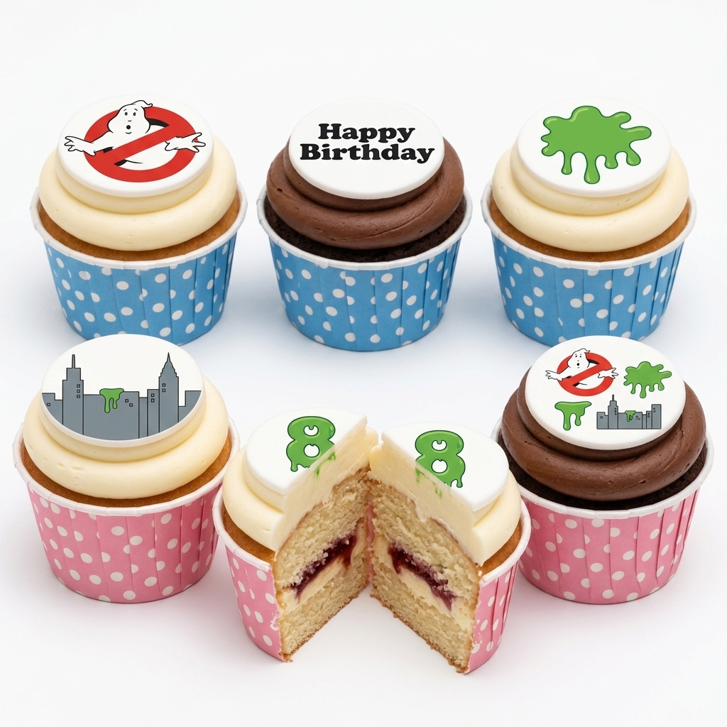 Ghostbusters Birthday Cupcakes