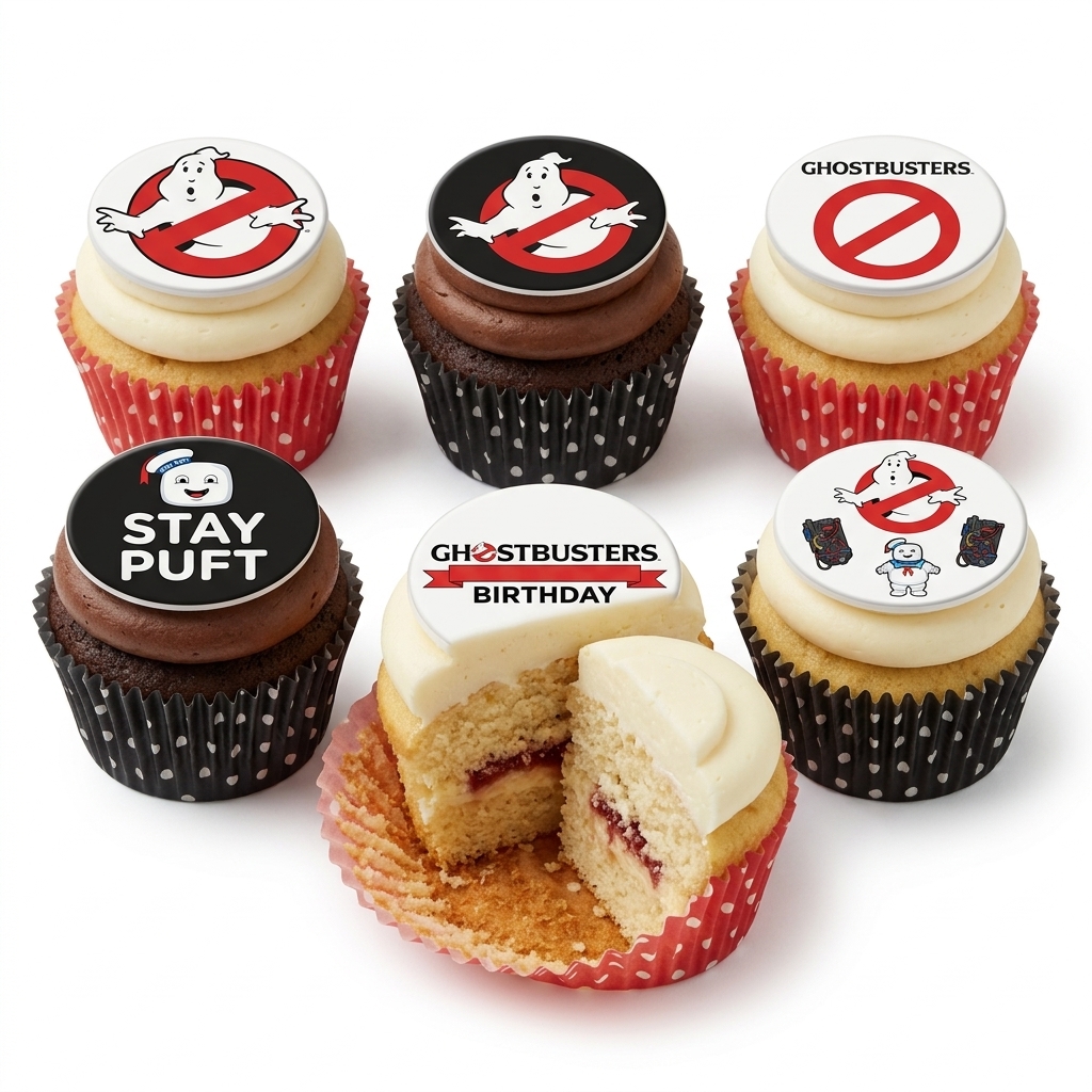 Ghostbusters Birthday Cupcakes