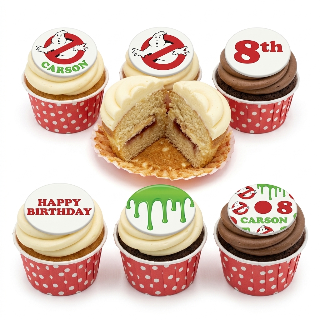 Ghostbusters Birthday Cupcakes