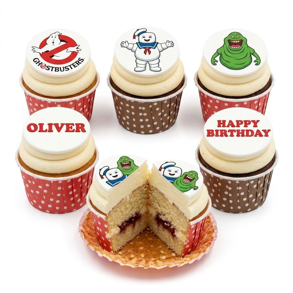 Ghostbusters Theme Birthday Cupcakes