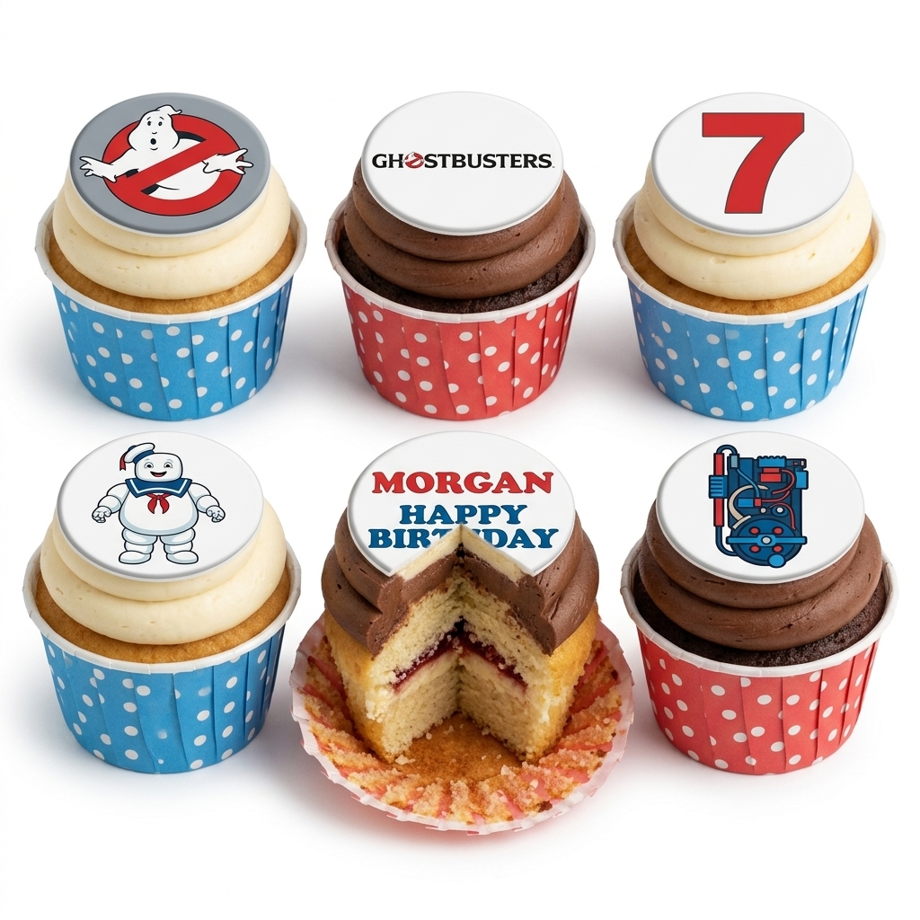 Ghostbusters Birthday Cupcakes | Custom Age & Name