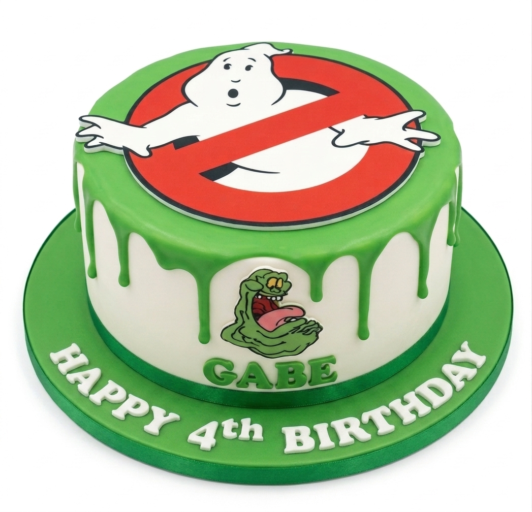 Ghostbusters Birthday Cake with Custom Name & Age