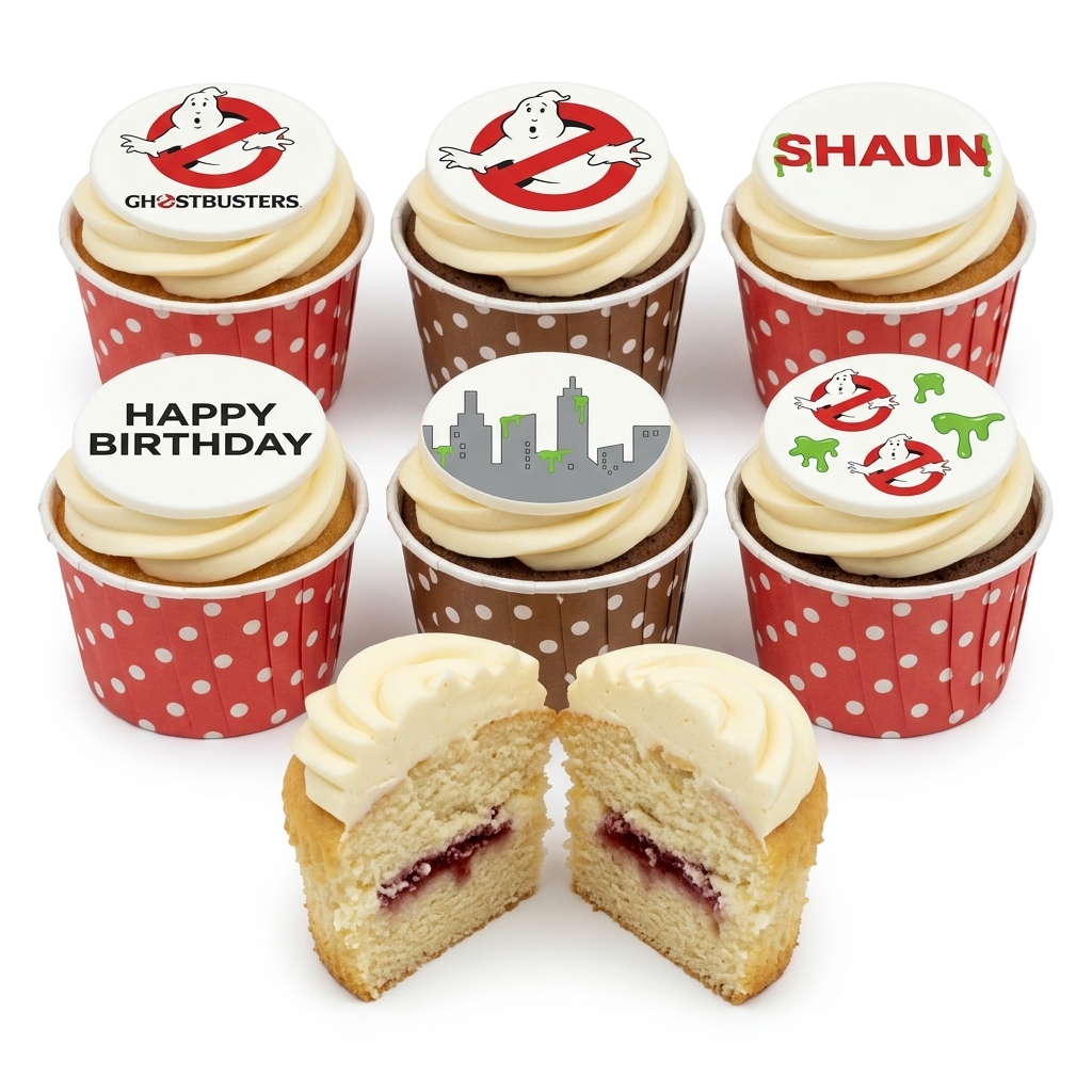 Ghostbusters Birthday Cupcakes