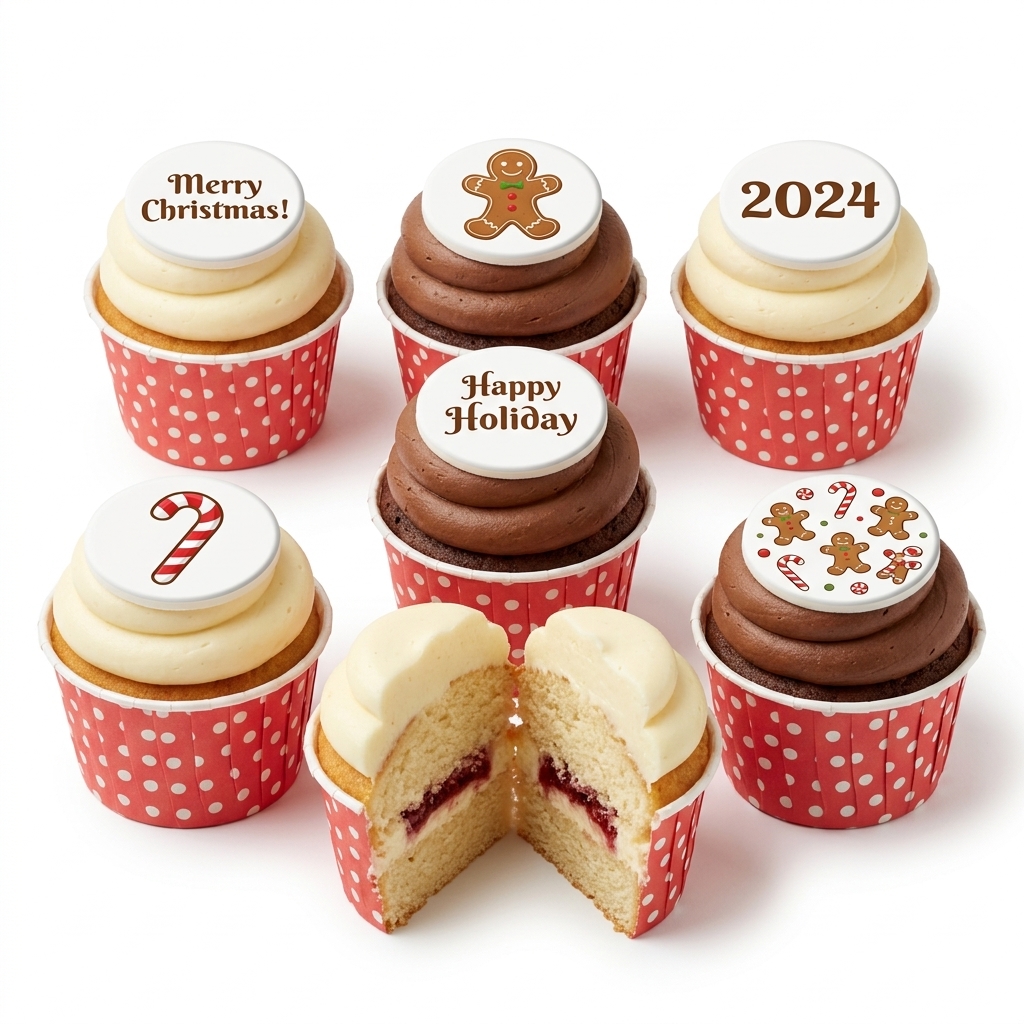 Christmas Gingerbread & Candy Cane Cupcakes