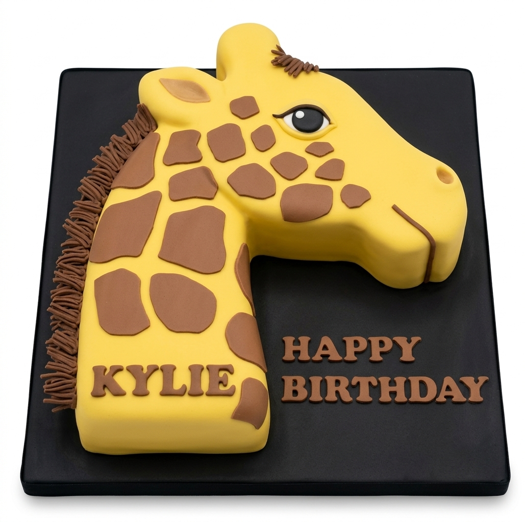 Giraffe Head Birthday Cake