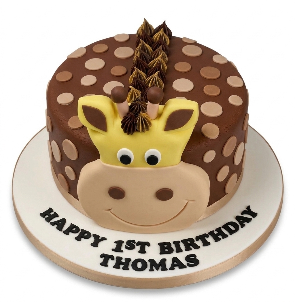 Giraffe Safari Birthday Cake for Kids
