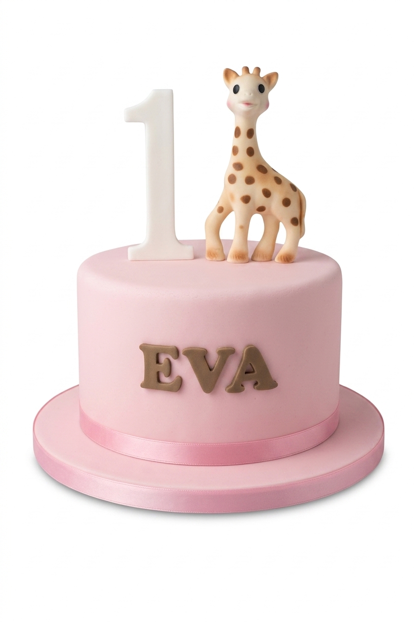 Sophie la Girafe Birthday Cake with Custom Age & Name