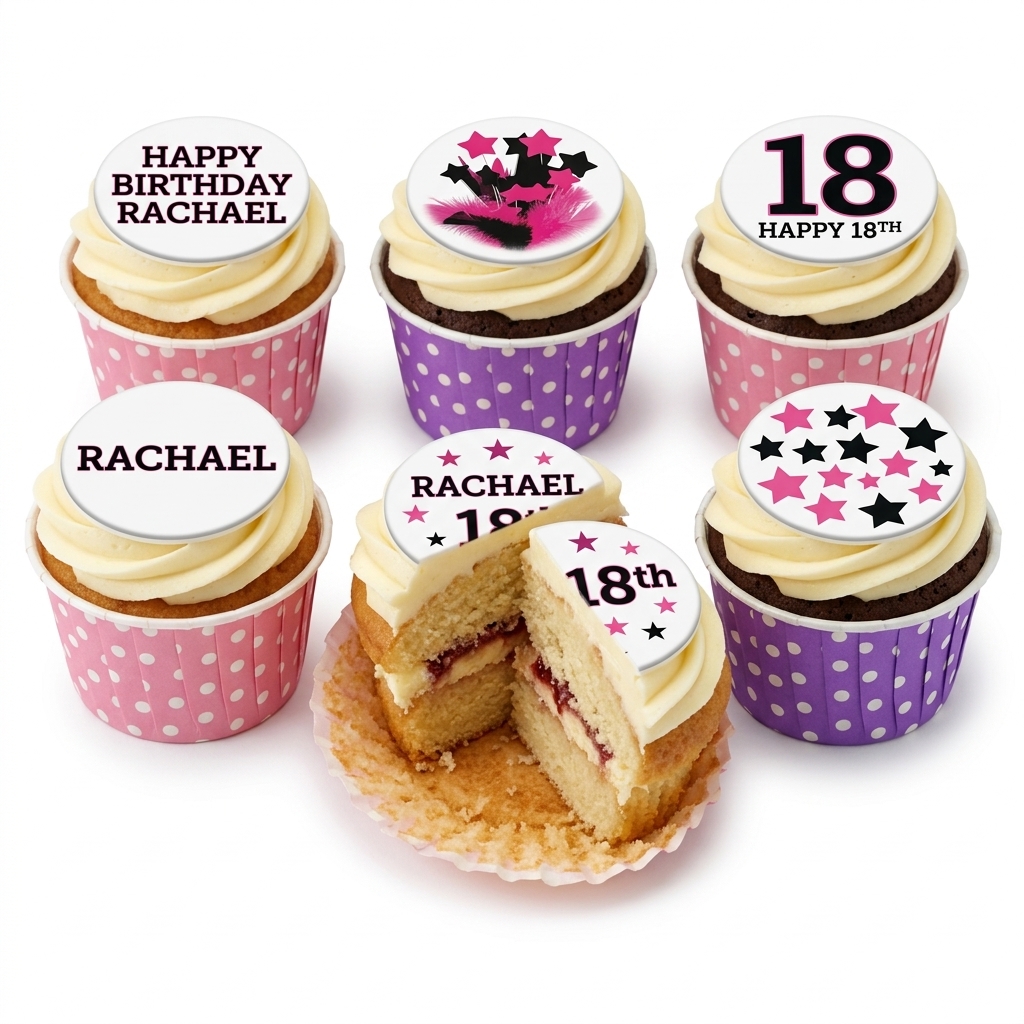 Star Birthday Cupcakes for Her - Custom Age & Name