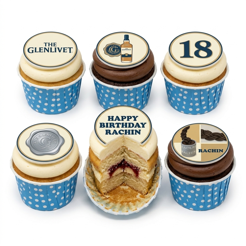 Glenlivet Whisky Birthday Cupcakes