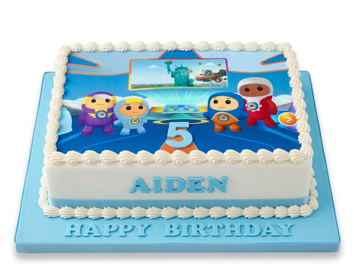 Go Jetters Kids Birthday Cake with Custom Age