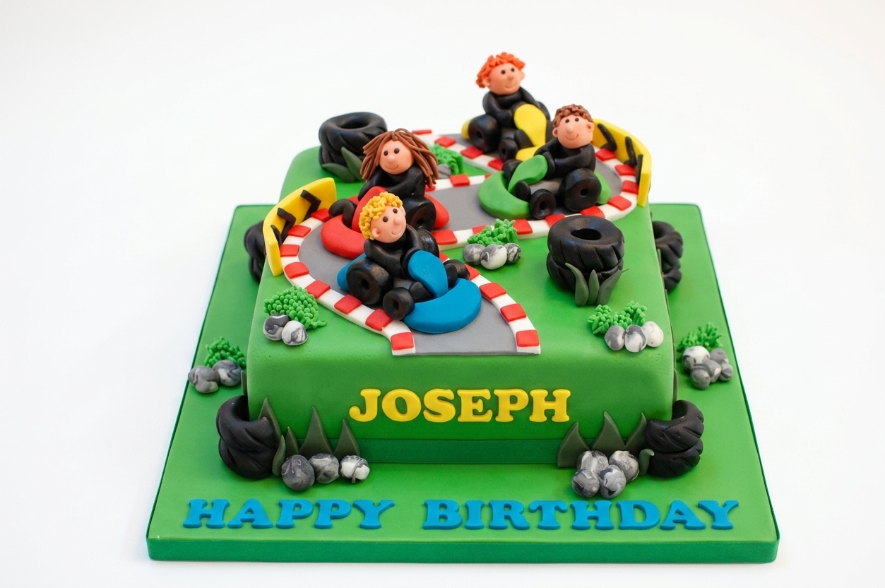 Go Kart Racing Birthday Cake for Boys