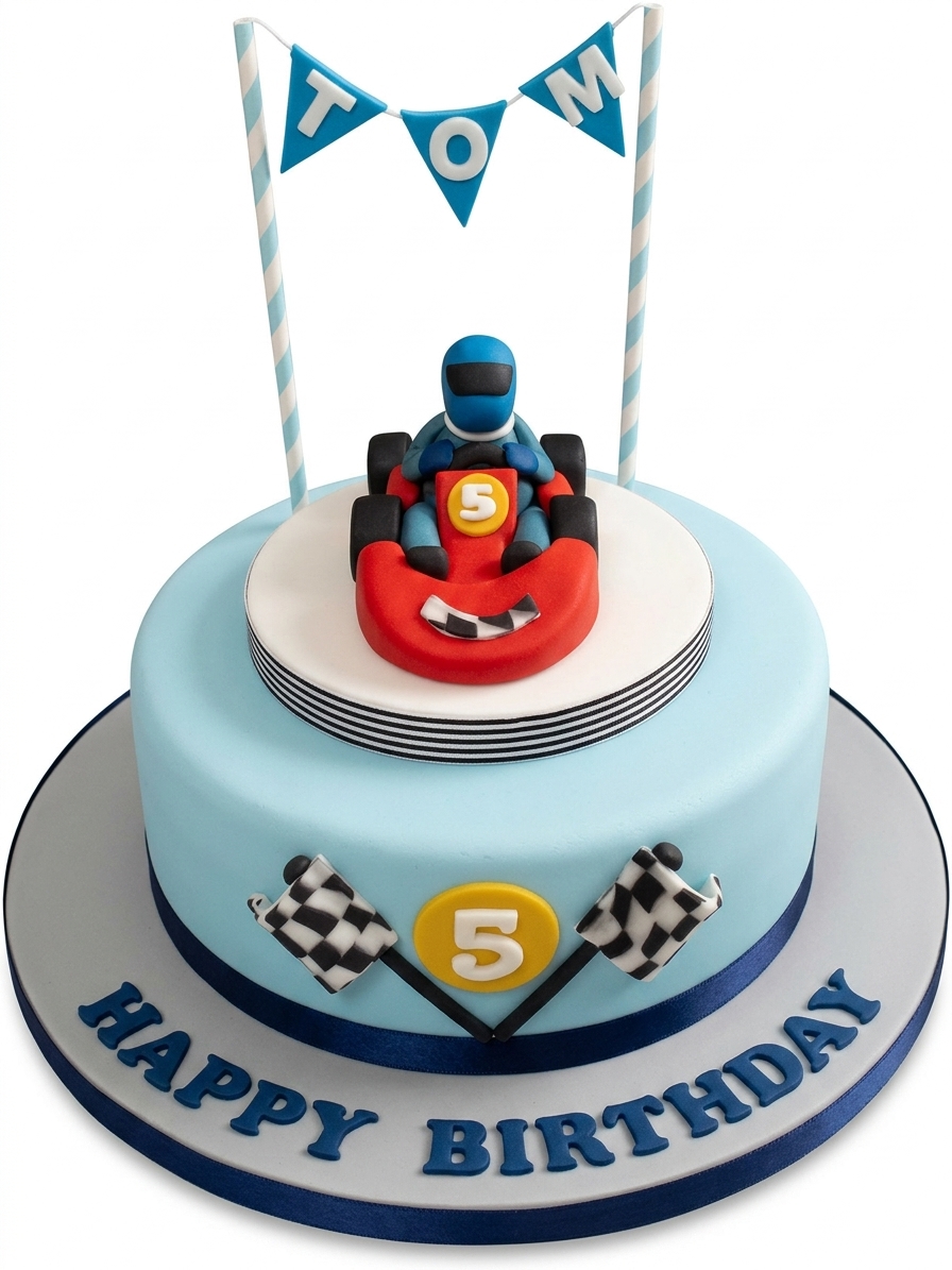 Go-kart Racing Birthday Cake for Boys