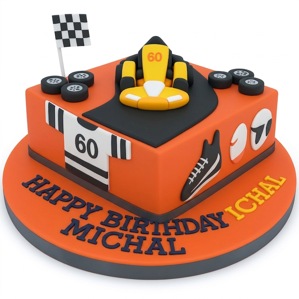 Go-kart Racing Theme Birthday Cake