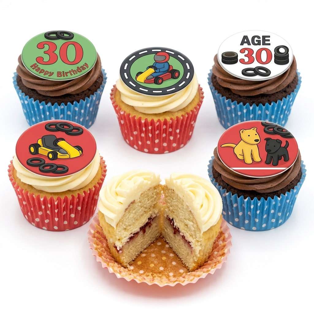 Go Kart Racing Birthday Cupcakes
