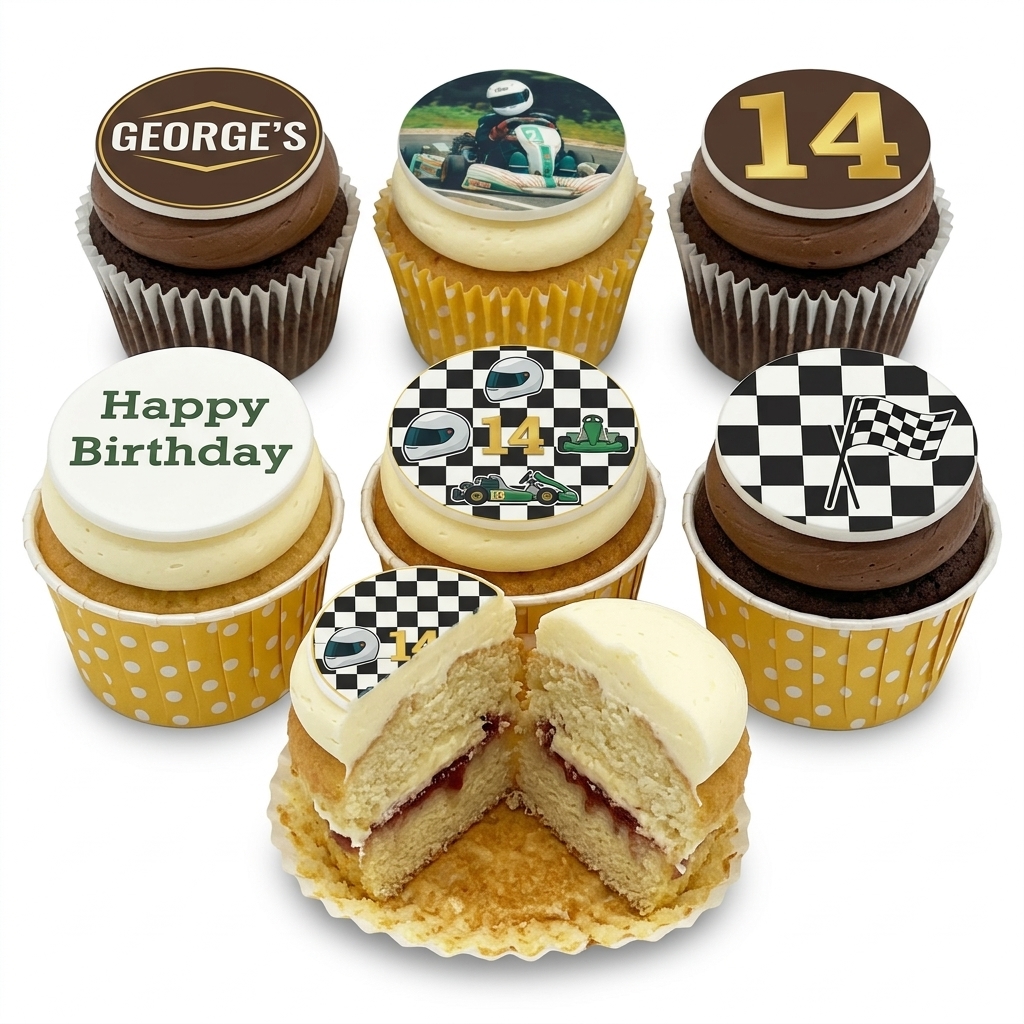 Go Kart Racing Birthday Cupcakes