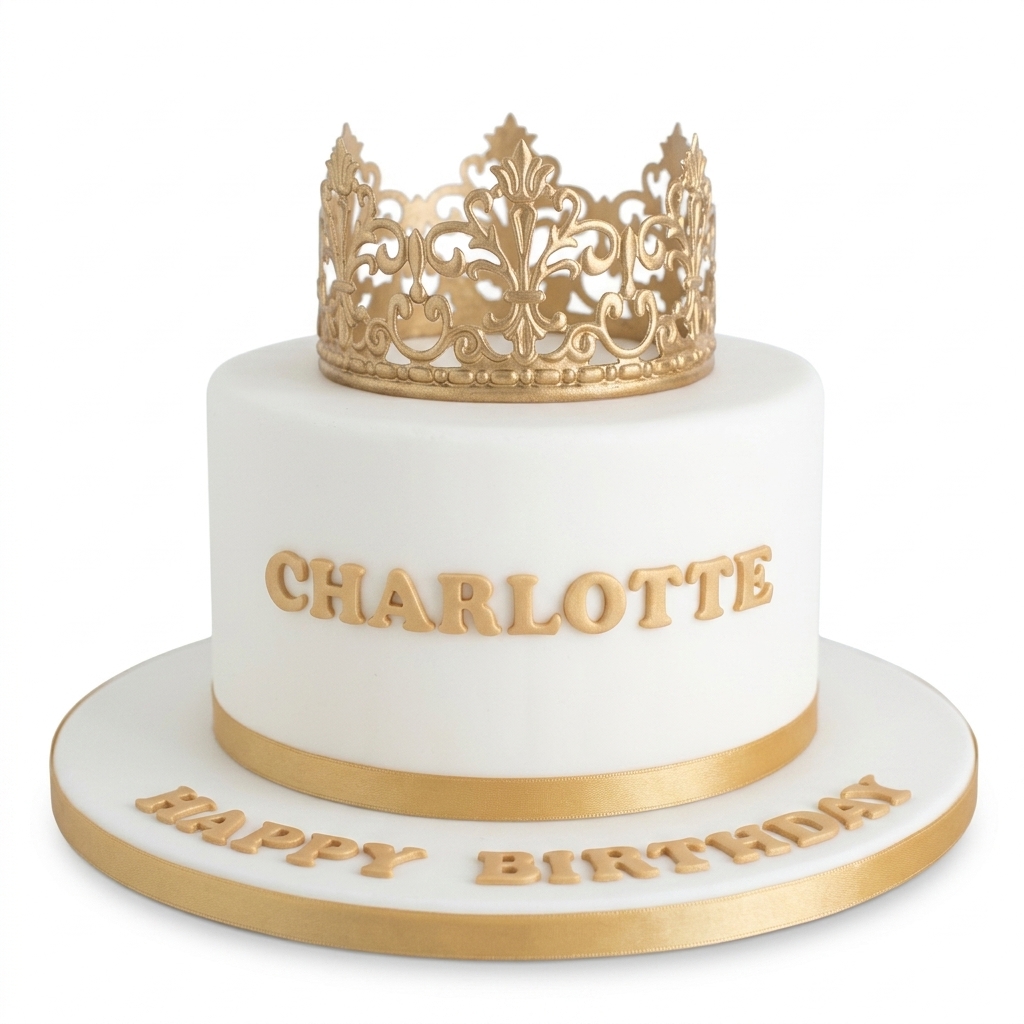 Elegant Crown Birthday Cake