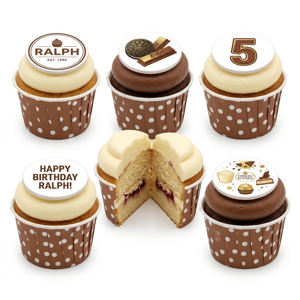 Personalised Birthday Cupcakes with Custom Toppers