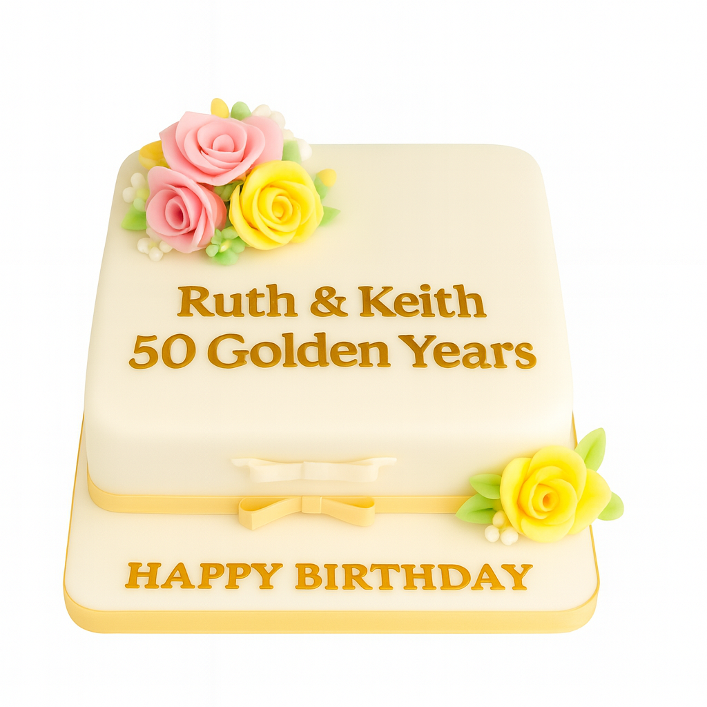 Golden Anniversary Cake