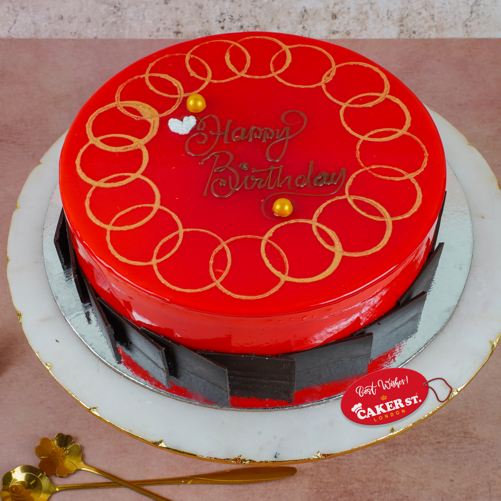 Golden Rings Strawberry Cake