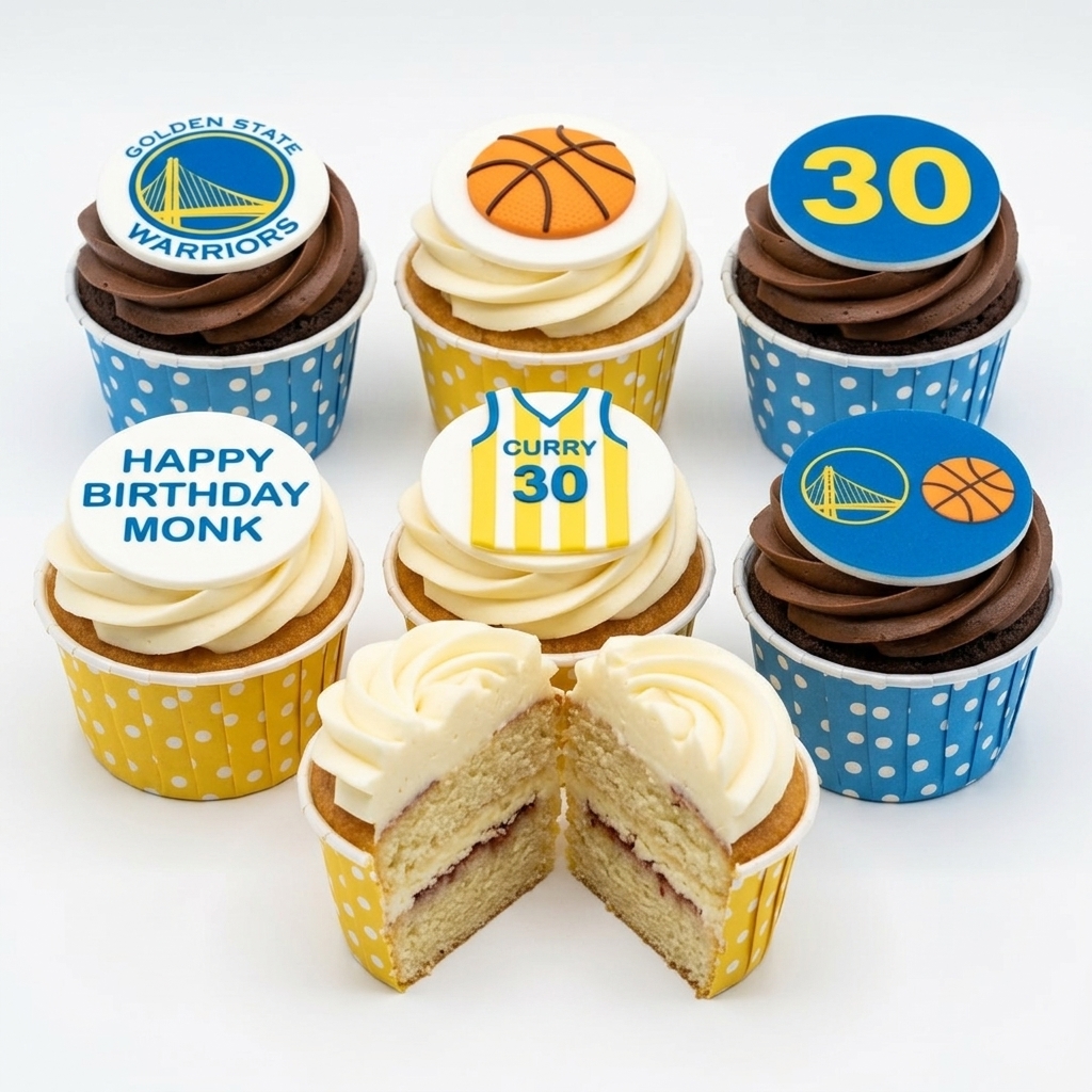 Golden State Warriors Basketball Birthday Cupcakes