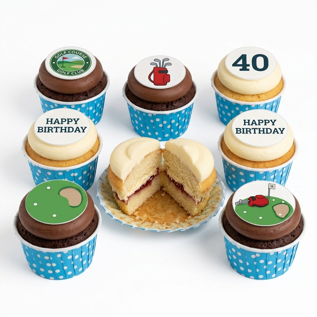 Golf Theme Birthday Cupcakes