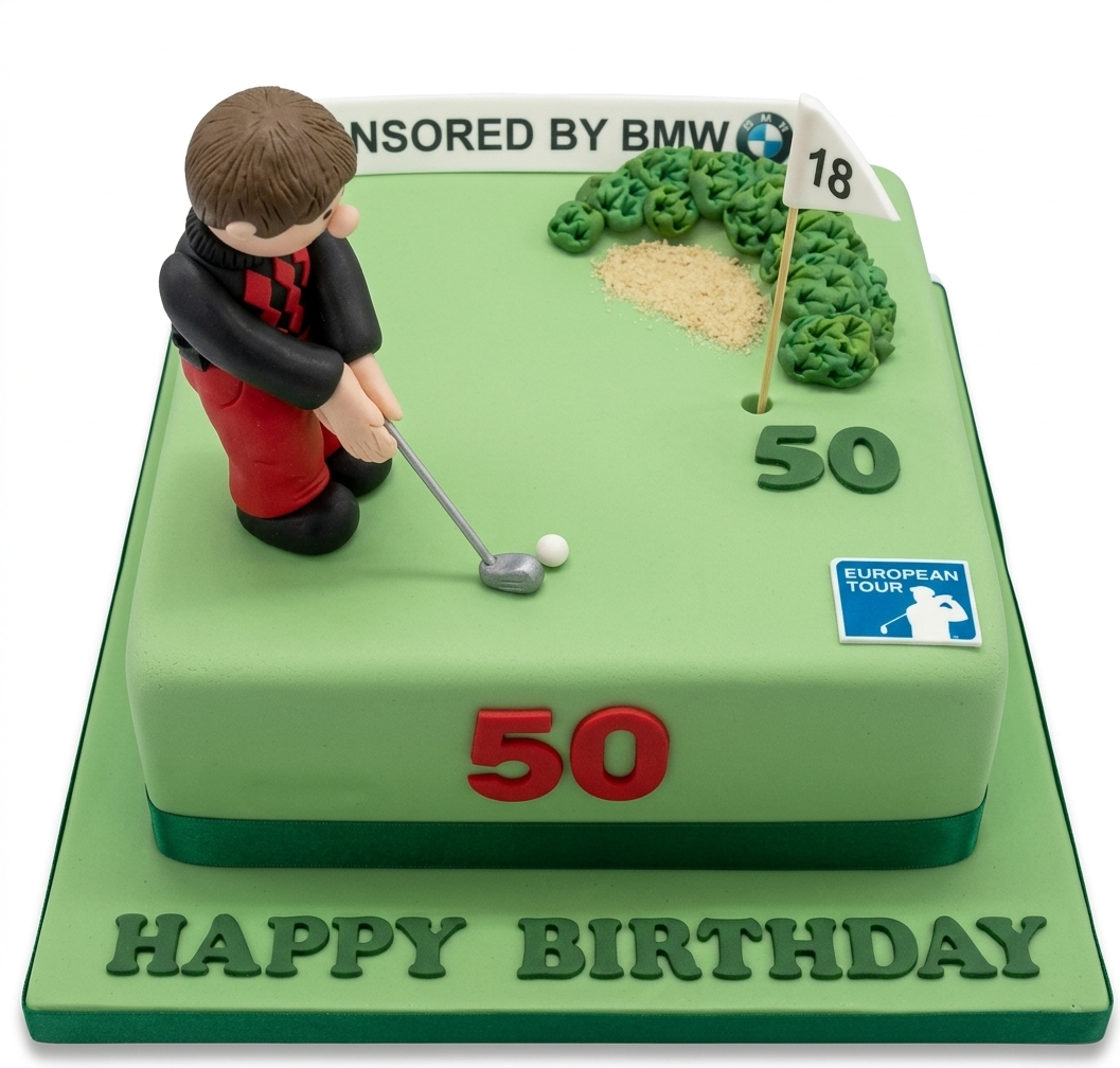 Men's Golf Course Birthday Cake