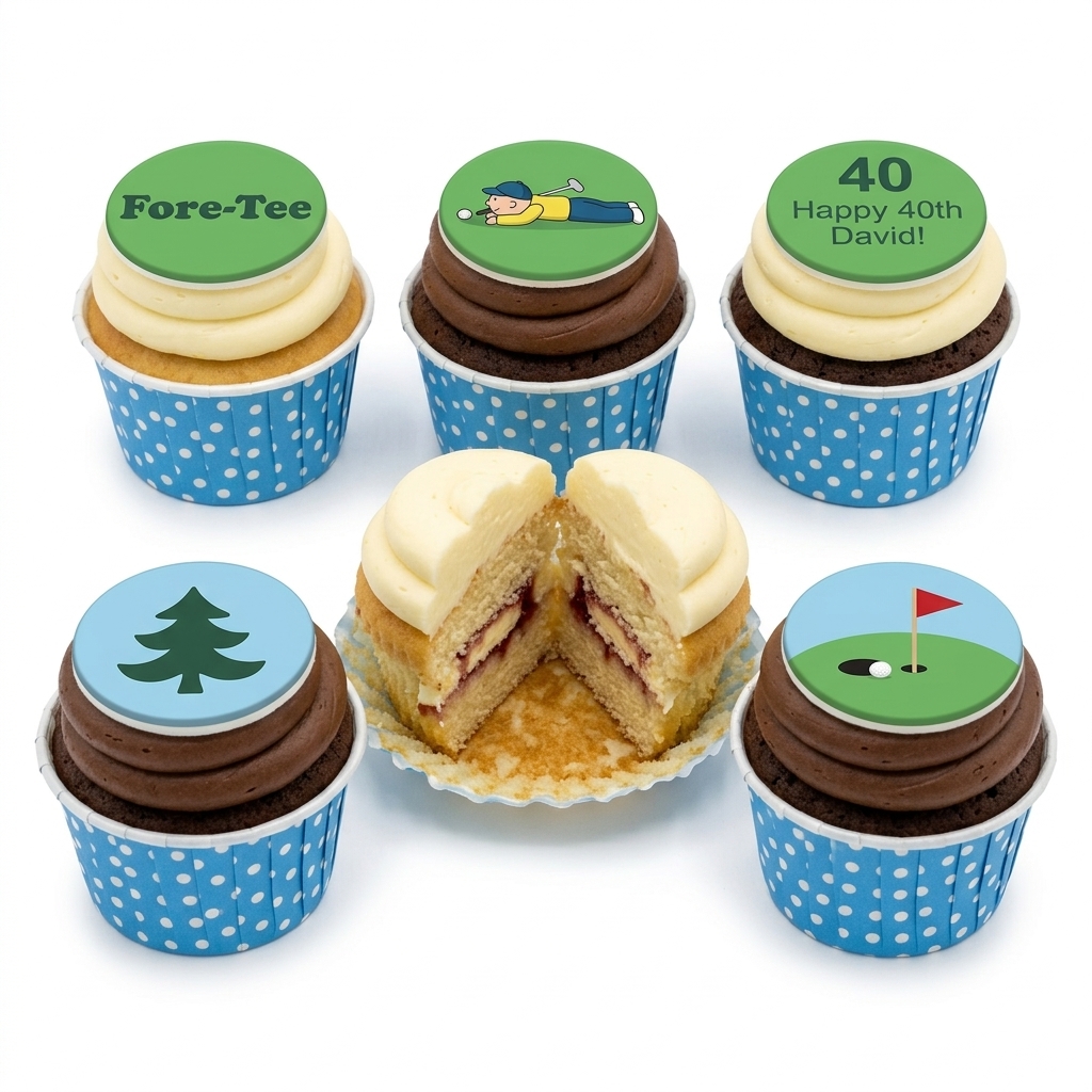 Golf Theme Birthday Cupcakes