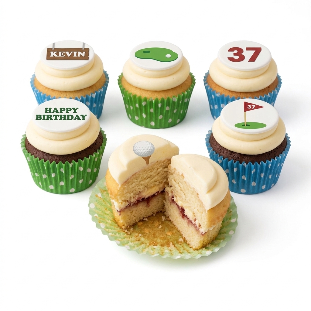 Golf Theme Birthday Cupcakes with Custom Age