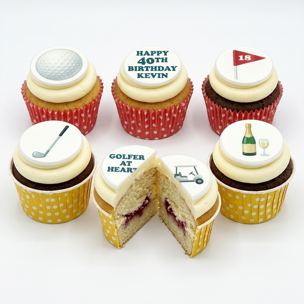 Golf Theme Birthday Cupcakes