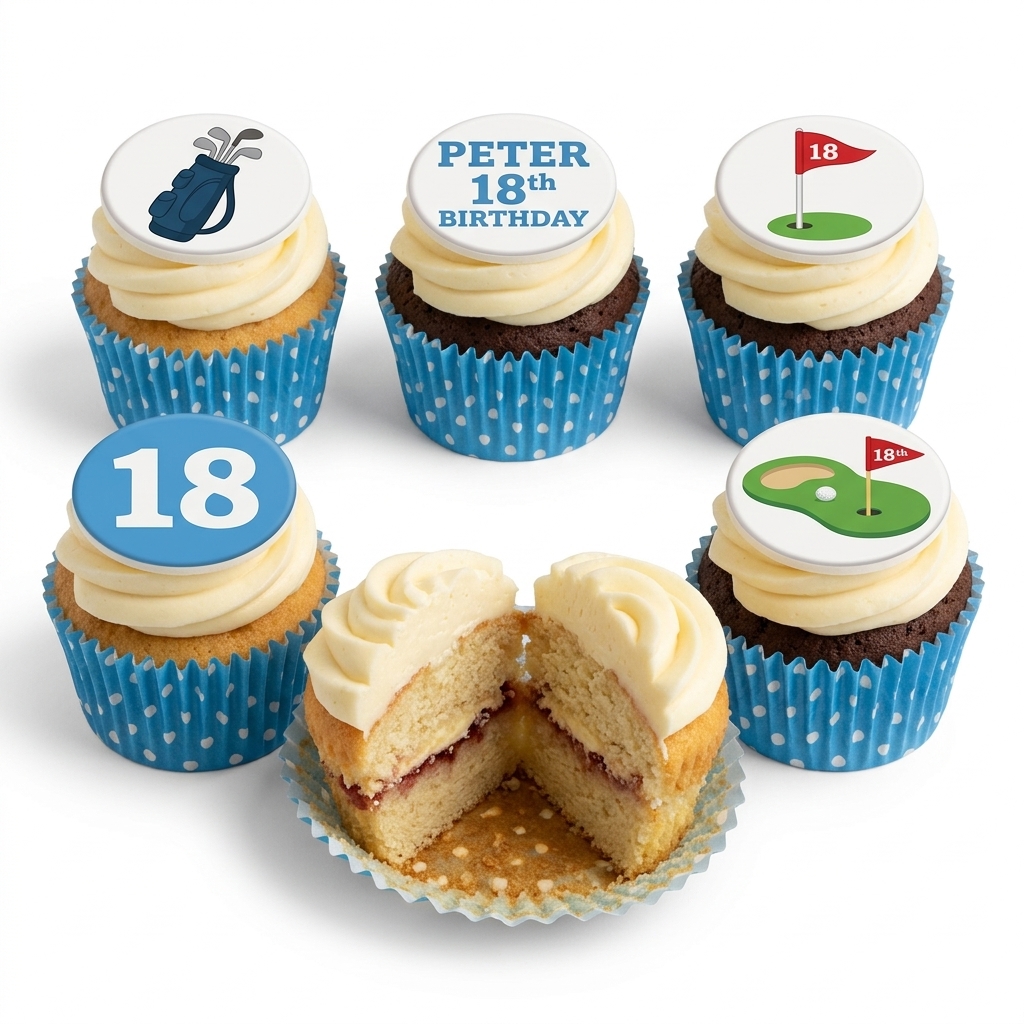 Golf Theme Birthday Cupcakes with Custom Age