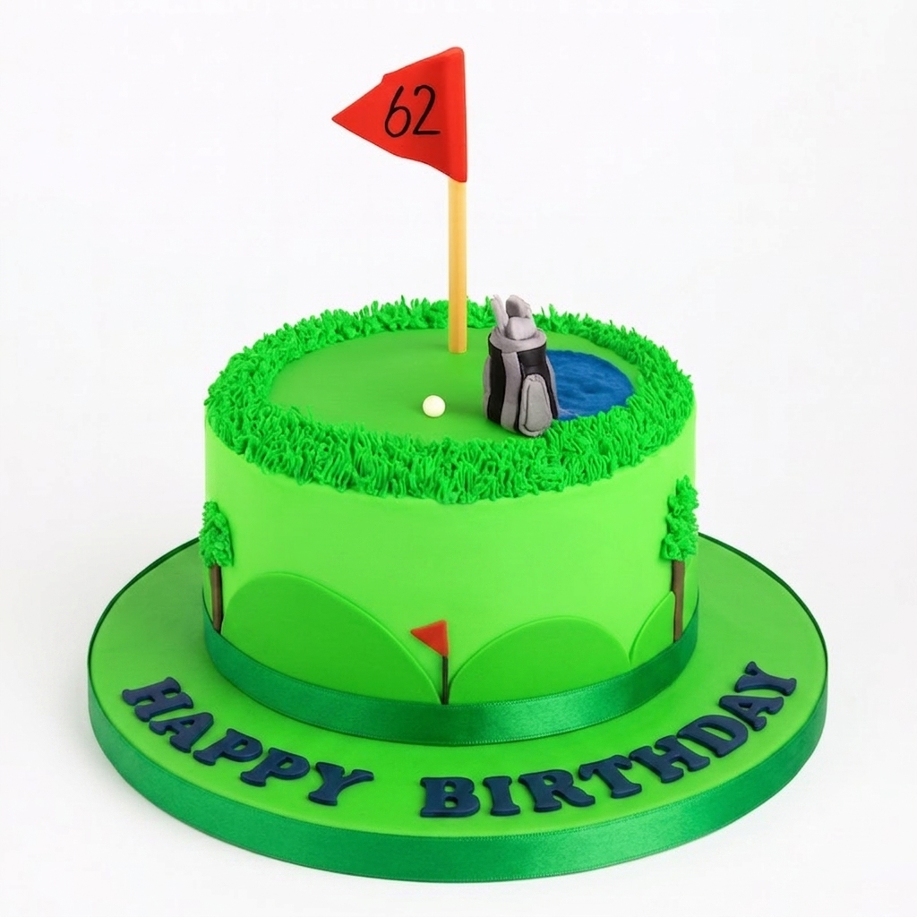 Golf Theme Birthday Cake with Custom Age