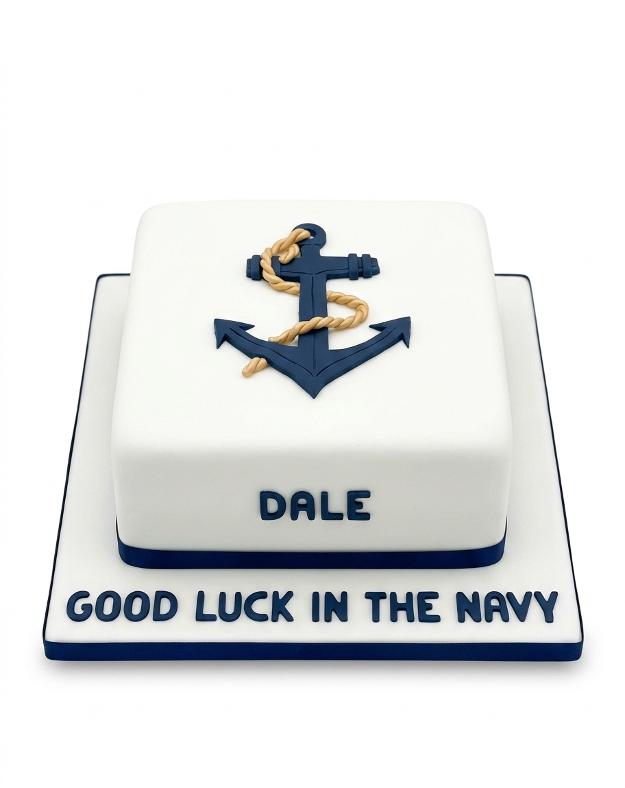 Navy Anchor Good Luck Cake