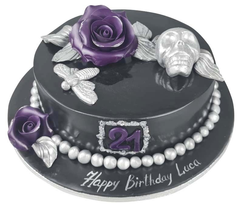 Gothic Skull Birthday Cake