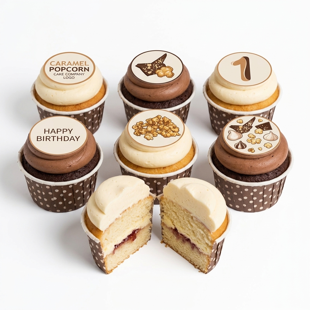 Popcorn Theme Birthday Cupcakes