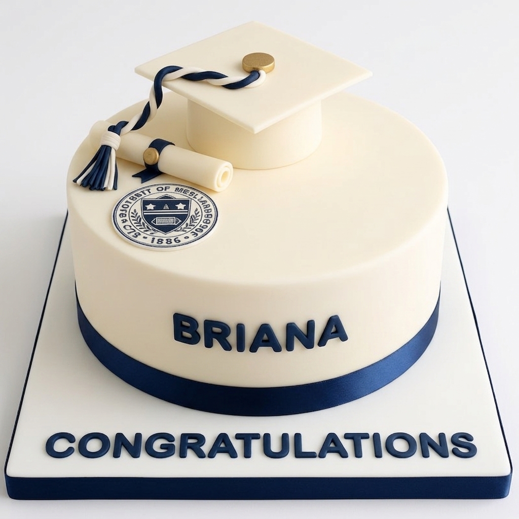 Graduation Celebration Cake with Cap & Scroll
