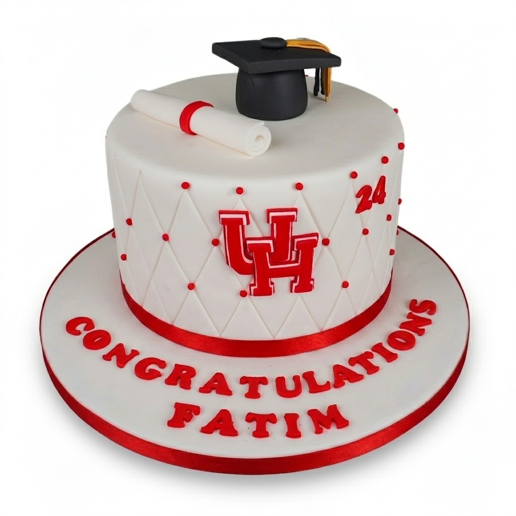 Graduation Celebration Cake with Cap & Diploma