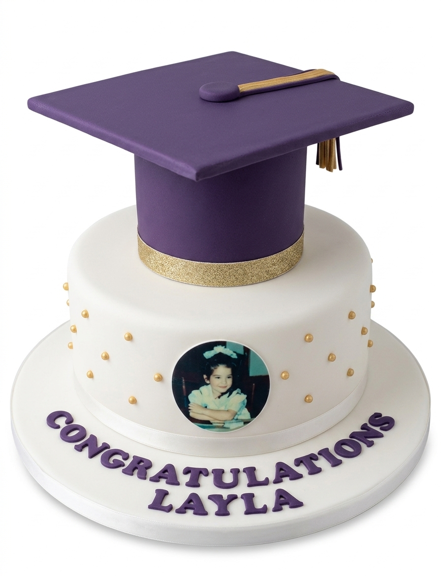 Personalised Graduation Cap & Photo Cake